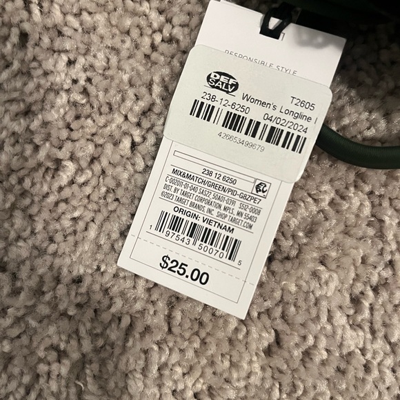 2/$25 NWT Shade & Shore Bikini Top - Dark Green - Size 34 C - Picture 4 of 7